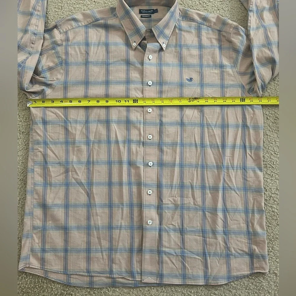 Southern Marsh Performance Dress Shirt Mens XL Burnt Taupe Plaid Button Down - Picture 7 of 8